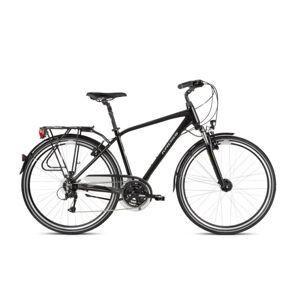 Pánsky trekingový bicykel Kross Trans 4.0 28" - model 2021 čierna/šedá - M (19'')